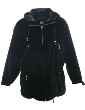 Velvet Hooded Coat - S