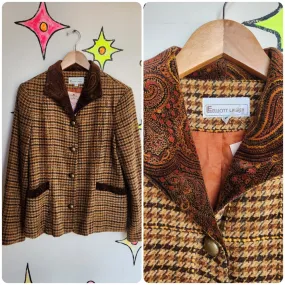 Vintage 90s | Brown Boho Jacket Plaid Paisley | Grunge Fairy Cottage Core | 10