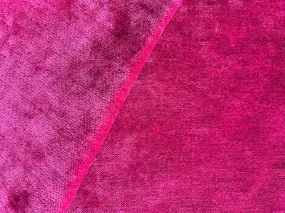 Vivacious Fuschia Upholstery Chenille Velvet (Exclusively Made for Britex in Turkey)