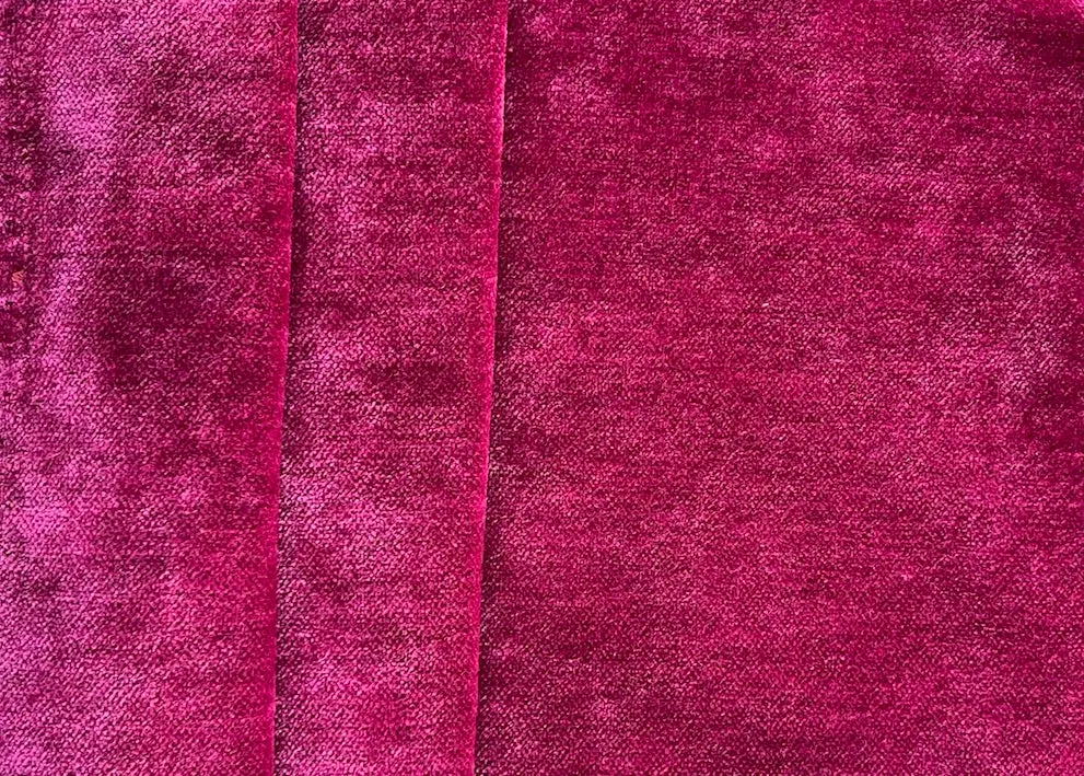 Vivacious Fuschia Upholstery Chenille Velvet (Exclusively Made for Britex in Turkey)