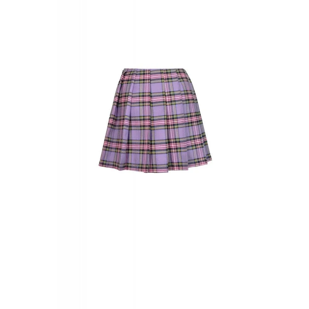 Women's Punk Fake-two-layered Plaid Pleated Skirts