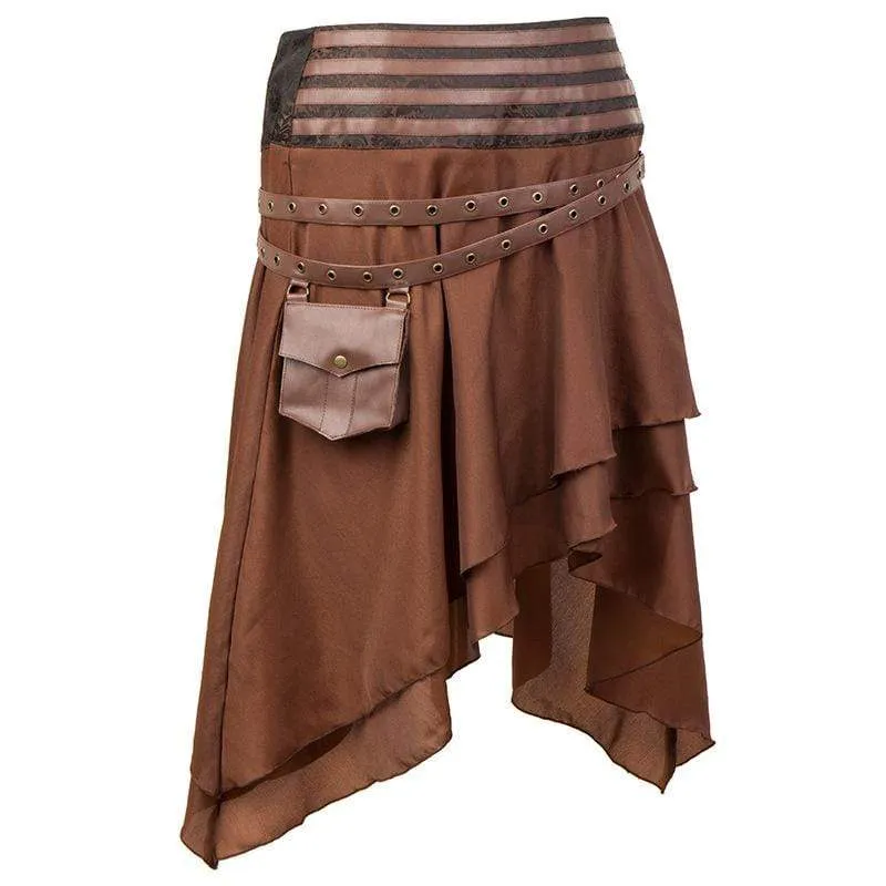 Women's Steampunk Layered Skirts With Strap