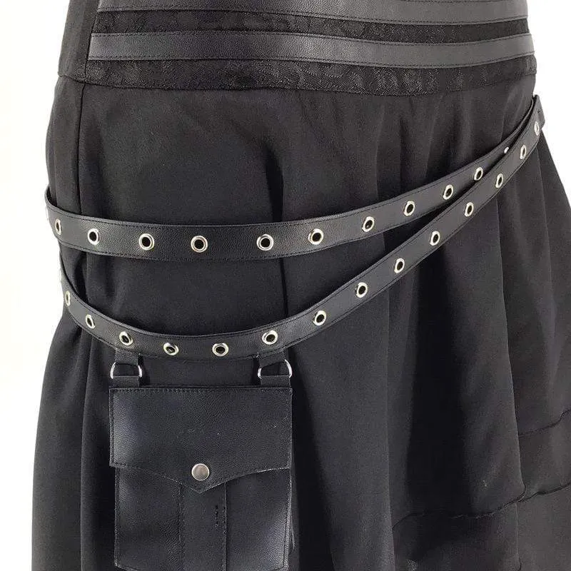 Women's Steampunk Layered Skirts With Strap