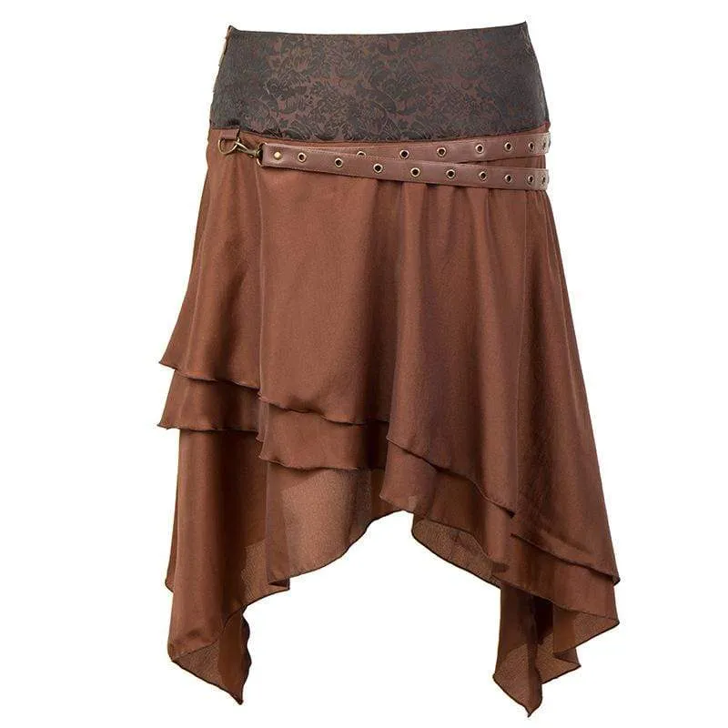 Women's Steampunk Layered Skirts With Strap