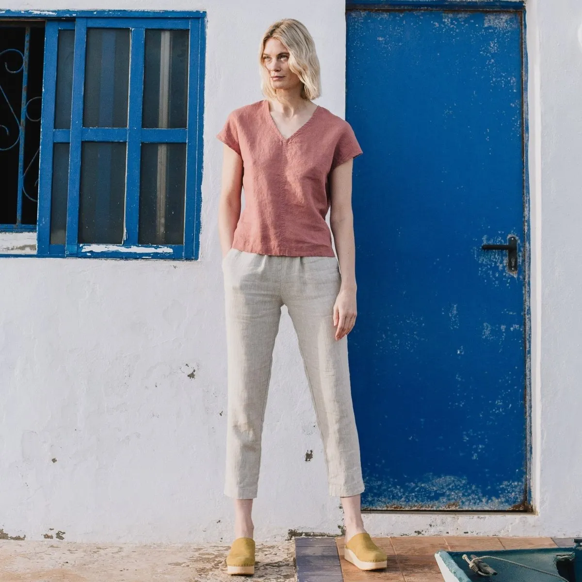 YAMBA cropped linen pants