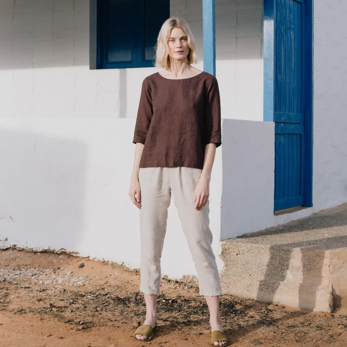 YAMBA cropped linen pants