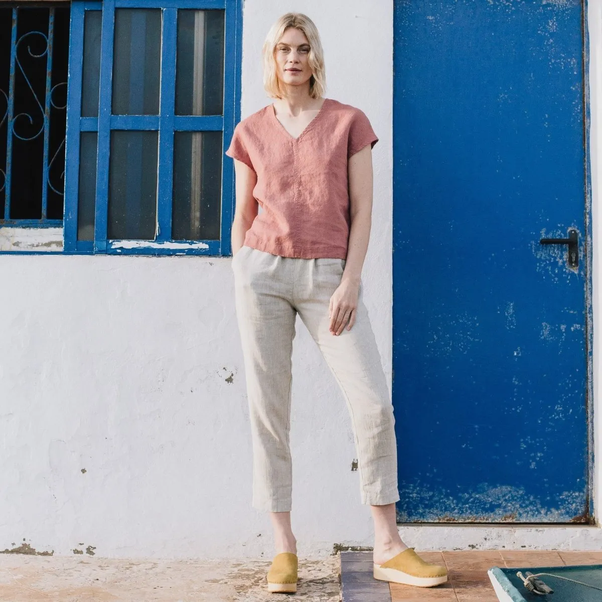 YAMBA cropped linen pants